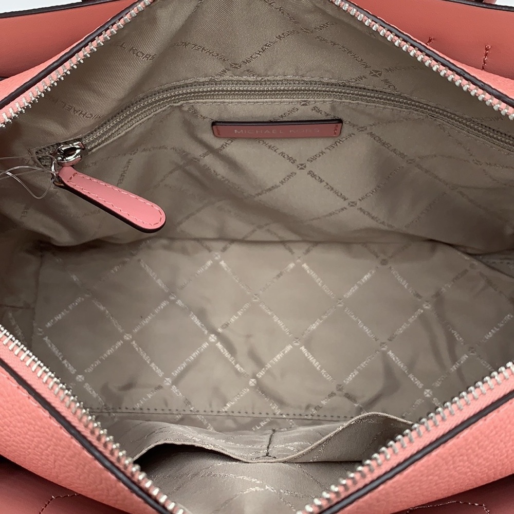 MICHAEL KORS MERCER MEDIUM TOP ZIP BELTED SATCHEL PRIMROSE MULTI SIGNATU… - Picture 12 of 16